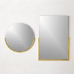 Mimi Rectangular Polished Brass Wall Mirror 24"x36" -Home Furnishing Store MimiPldBsWallMrrrsGrpFHS22 1
