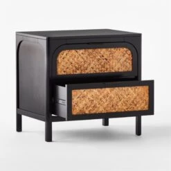 Miri 2-Drawer Black Cane Nightstand -Home Furnishing Store MiriNightstand3QAVSSF21