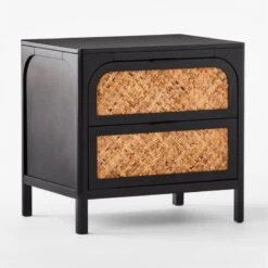 Miri 2-Drawer Black Cane Nightstand -Home Furnishing Store MiriNightstand3QSSF21