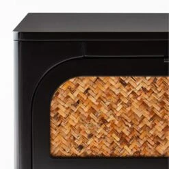 Miri 2-Drawer Black Cane Nightstand -Home Furnishing Store MiriNightstandAVSSF21