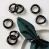 Moore Porcelain Black Napkin Rings Set Of 8 -Home Furnishing Store MooreShnyBlkPrclnNpknRngS8SHF22