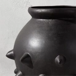 Mosi Black Cast Aluminum Outdoor Planter/Vase -Home Furnishing Store MosiVasePlanterBlackAV2SHS22