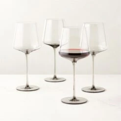 Muse Smoked Red Wine Glass Set Of 4 -Home Furnishing Store MuseSmkRedWineGlassS4ROS23