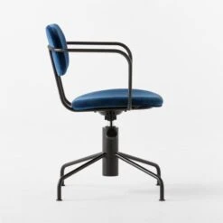 Nyle Navy Blue Velvet Office Chair -Home Furnishing Store NyleNavyVlvtChairSDSSS23