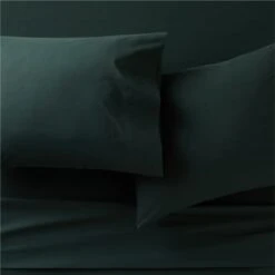 Organic Cotton Percale 400TC Scarab Green Sheet Set