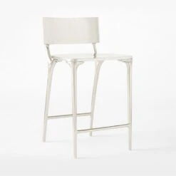 Oro Polished Silver Counter Stool Set Of 4 -Home Furnishing Store OroPlshdSlvrCounterStool3QSSS22