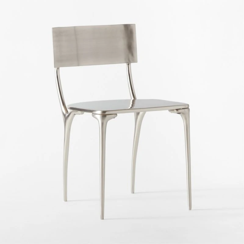 Oro Polished Silver Dining Chair 7 Oro Polished Silver Dining Chair - Image 5