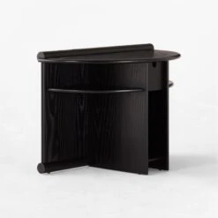 Osoppo Black Ebonized Ash Wood Nightstand -Home Furnishing Store OsoppoBlackNightstand3QSSF22