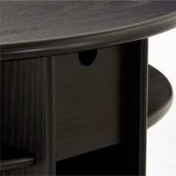 Osoppo Black Ebonized Ash Wood Nightstand -Home Furnishing Store OsoppoBlackNightstandAVSSF22