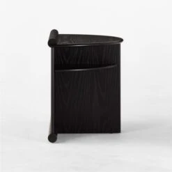 Osoppo Black Ebonized Ash Wood Nightstand -Home Furnishing Store OsoppoBlackNightstandSDSSF22