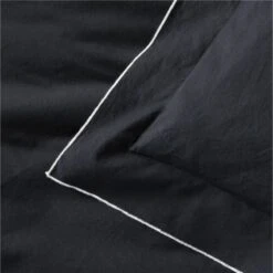 Overlock Black With White Trim Euro Shams Set Of 2 -Home Furnishing Store OverlockBkNWtFQDuvetAV2SHS22