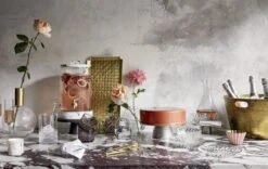 Daphne Glass Appetizer Plate Set Of 8 -Home Furnishing Store PalazzoMarbelizedTeaLightJL18 1