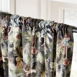 Palm Grove Jungle-Print Window Curtain Panel 48"x84" 8 Palm Grove Jungle-Print Window Curtain Panel 48"x84" -Home Furnishing Store PalmGroveCrtnPanel96inAV2SHF22