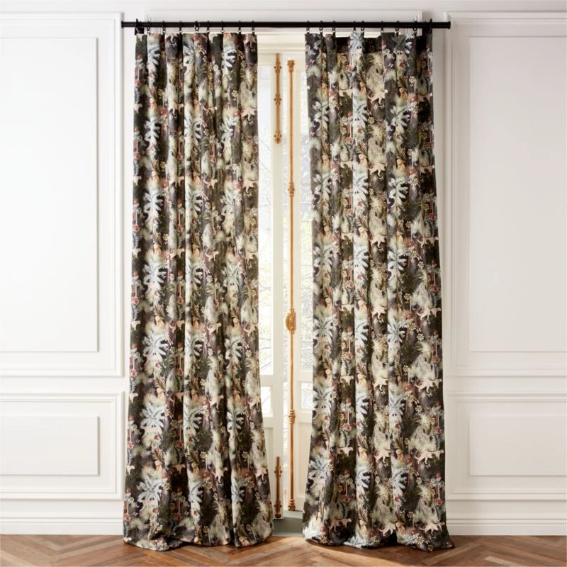 Palm Grove Jungle-Print Window Curtain Panel 48"x84" 3 Palm Grove Jungle-Print Window Curtain Panel 48"x84"