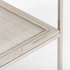 Connoisseur 2-Drawer White Oak Wood Nightstand With Marble Top Model 8714 -Home Furnishing Store PaulMccobb8714WWCnNtstdAV2SSS22