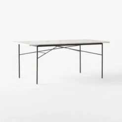 Pavilion Black Metal Outdoor Dining Table With Marble Top Model 6141 -Home Furnishing Store Pavilion6141BkDnTbWMbTp3QSSS23