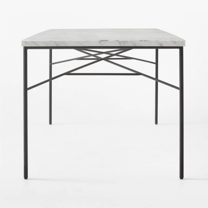 Pavilion Black Metal Outdoor Dining Table With Marble Top Large Model 6142 6 Pavilion Black Metal Outdoor Dining Table With Marble Top Large Model 6142 - Image 4