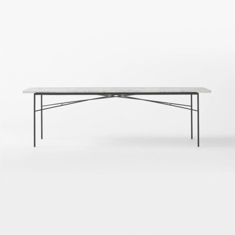 Pavilion Black Metal Outdoor Dining Table With Marble Top Large Model 6142 4 Pavilion Black Metal Outdoor Dining Table With Marble Top Large Model 6142 - Image 2