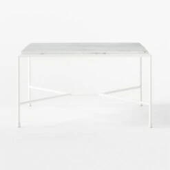 Pavilion Ivory Metal Outdoor Coffee Table With Marble Top Model 6511 -Home Furnishing Store Pavilion6511IvCfTbWMbTpSDSSS23