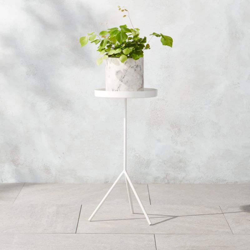 Pavilion White Cocktail Table/Plant Stand 21.5" 4 Pavilion White Cocktail Table/Plant Stand 21.5" - Image 2