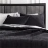 PaxtonEUROPEAN FLAX™-Certified Linen Garment Washed Black Quilt And Shams -Home Furnishing Store PaxtonLnGrtWshBkFQQuiltSHF21