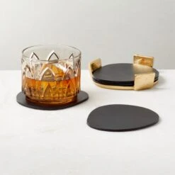 Pebble Leather Coasters Set Of 4 -Home Furnishing Store PebbleLeatherCoasterS4AVSHS22