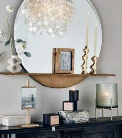 Celia White Porcelain Vase -Home Furnishing Store PerchRoundMirrorWithShelfMR20 1