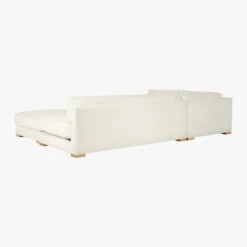 Piazza 4-Piece Modular White Linen Sectional With Ottoman 127'' -Home Furnishing Store PiazzaSnow4PcModFSfSect3QBF19