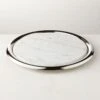 Piero Round Stainless Steel And Marble Serving Tray Set -Home Furnishing Store PieroRndMrblNSSServingSSHF22