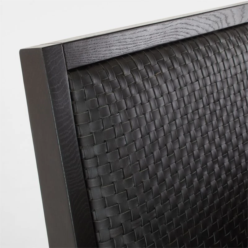 Pietro Woven Black Leather Queen Bed 8 Pietro Woven Black Leather Queen Bed - Image 6