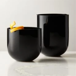Pina Black Old-Fashioned Glasses