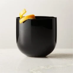 Pina Black Old-Fashioned Glass -Home Furnishing Store PinaBlackSingleROF22