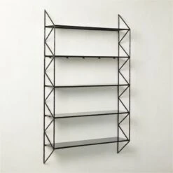 Ponte Black Metal Wall Mount Bookshelf Tall -Home Furnishing Store PonteHmrdRdTallBookcaseAV2SHS22