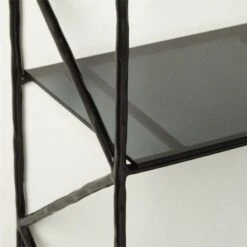 Ponte Black Metal Wall Mount Bookshelf Wide 9 Ponte Black Metal Wall Mount Bookshelf Wide -Home Furnishing Store PonteHmrdRdTallBookcaseAV3SHS22