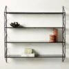 Ponte Black Metal Wall Mount Bookshelf Wide 2 Ponte Black Metal Wall Mount Bookshelf Wide -Home Furnishing Store PonteHmrdRdWideBookcaseAVSHS22