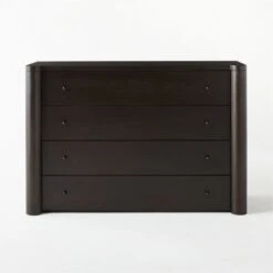 Port Low 4-Drawer Blackened Walnut Wood Dresser -Home Furnishing Store PortBlckndWdShrtDresserSOSSS21