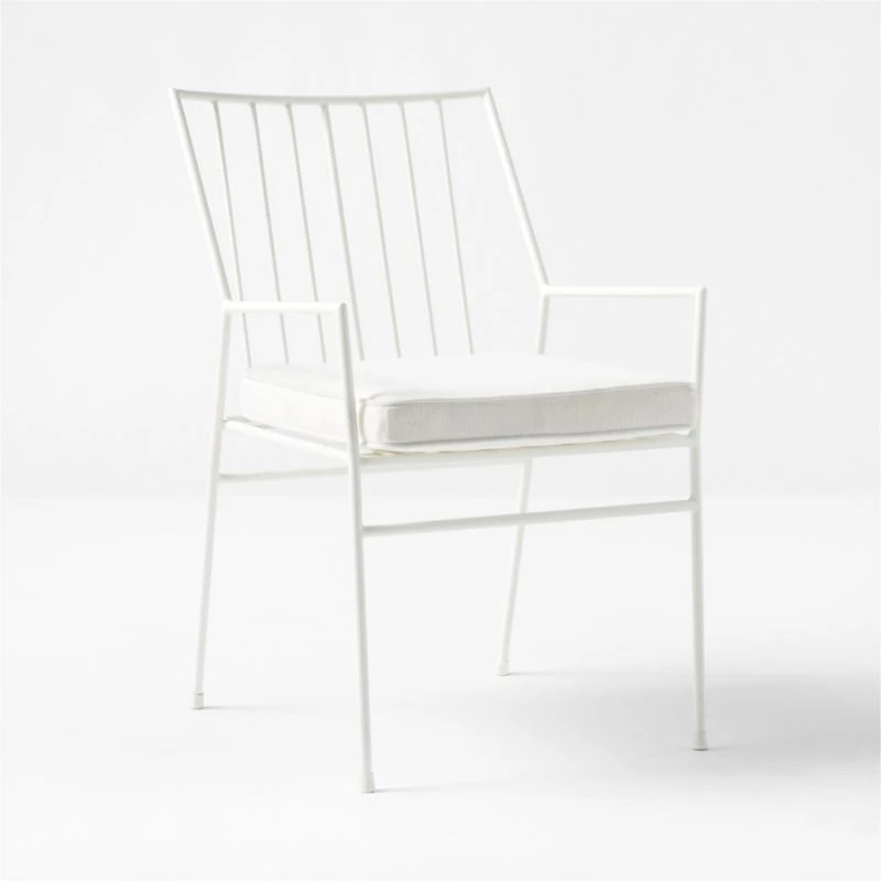 Pavilion Ivory Outdoor Dining Armchair With Ivory Sunbrella Cushion Model 6470 6 Pavilion Ivory Outdoor Dining Armchair With Ivory Sunbrella Cushion Model 6470 - Image 4