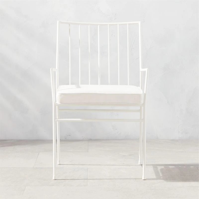 Pavilion Ivory Outdoor Dining Armchair With Ivory Sunbrella Cushion Model 6470 3 Pavilion Ivory Outdoor Dining Armchair With Ivory Sunbrella Cushion Model 6470