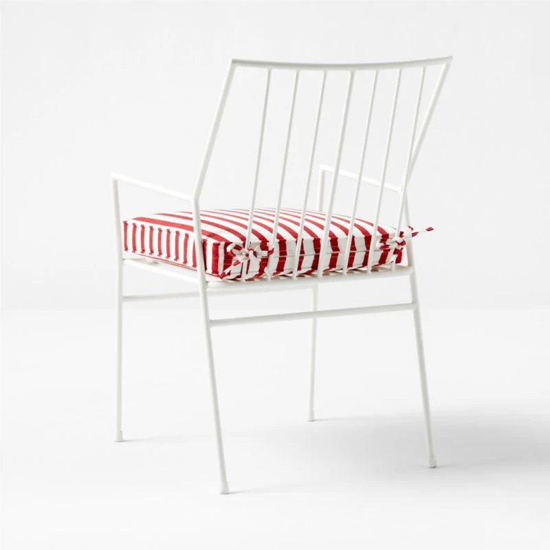 Pavilion Ivory Outdoor Patio Dining Armchair With Striped Sunbrella Cushion Model 6470 9 Pavilion Ivory Outdoor Patio Dining Armchair With Striped Sunbrella Cushion Model 6470 - Image 7