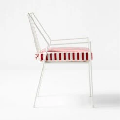 Pavilion Ivory Outdoor Patio Dining Armchair With Striped Sunbrella Cushion Model 6470 15 Pavilion Ivory Outdoor Patio Dining Armchair With Striped Sunbrella Cushion Model 6470 -Home Furnishing Store PvlnIvDngChrWStdChM6470SDSSS22