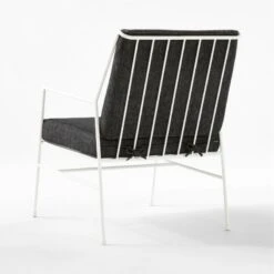 Pavilion Ivory Metal Outdoor Lounge Chair With Grey Cushion Model 6471 -Home Furnishing Store PvlnIvLngChrWGyChM64713QBSSS22