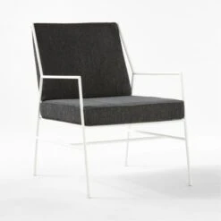 Pavilion Ivory Metal Outdoor Lounge Chair With Grey Cushion Model 6471 -Home Furnishing Store PvlnIvLngChrWGyChM64713QSSS22