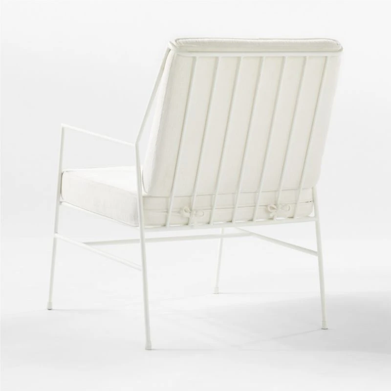 Pavilion Ivory Metal Outdoor Lounge Chair With Ivory Cushion Model 6471 7 Pavilion Ivory Metal Outdoor Lounge Chair With Ivory Cushion Model 6471 - Image 5