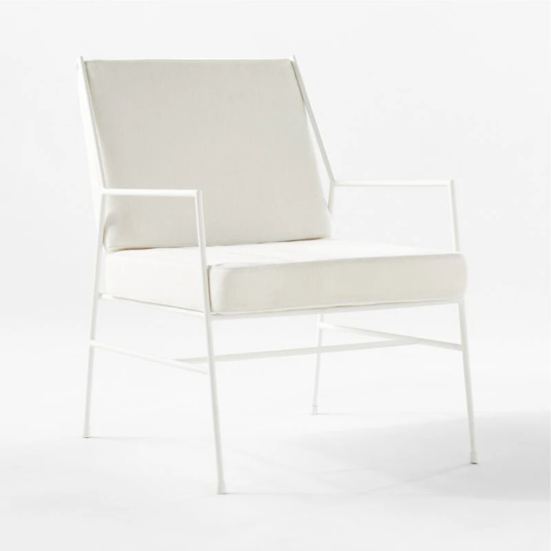 Pavilion Ivory Metal Outdoor Lounge Chair With Ivory Cushion Model 6471 5 Pavilion Ivory Metal Outdoor Lounge Chair With Ivory Cushion Model 6471 - Image 3