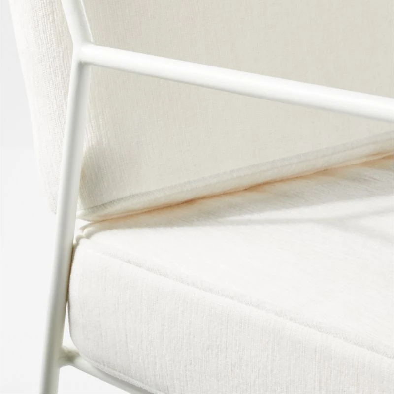 Pavilion Ivory Metal Outdoor Lounge Chair With Ivory Cushion Model 6471 8 Pavilion Ivory Metal Outdoor Lounge Chair With Ivory Cushion Model 6471 - Image 6