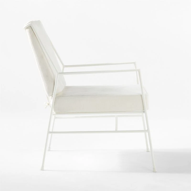 Pavilion Ivory Metal Outdoor Lounge Chair With Ivory Cushion Model 6471 6 Pavilion Ivory Metal Outdoor Lounge Chair With Ivory Cushion Model 6471 - Image 4