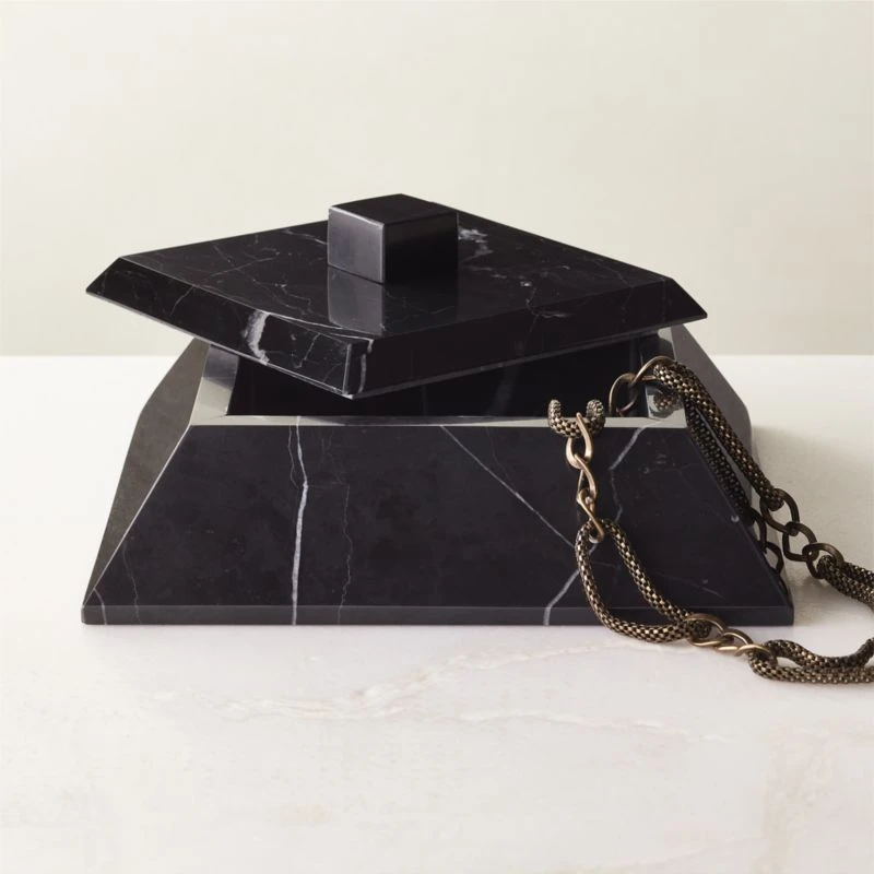 Pyramid Black Marble Box 4 Pyramid Black Marble Box - Image 2