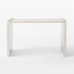 Raggio Stainless Steel Desk With White Wood Top -Home Furnishing Store RaggioPolishedSSDeskSOSSF22