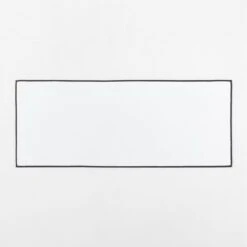 Range Organic Cotton White Bath Runner Rug With Black Trim 24"x60"