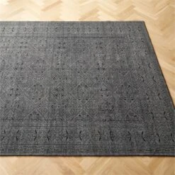 Raumont Hand-Knotted Grey Geometric Area Rug 5'x8' -Home Furnishing Store RaumontHdKntdGryRug8x10SHS22